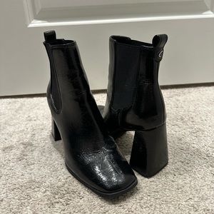 Circus by Sam Edelman Polly Bootie in Black Crackled Leather